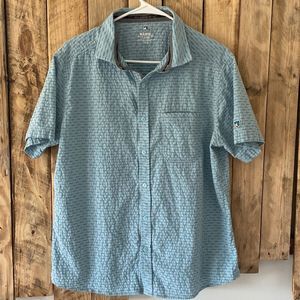 Kühl Shirt Mens Born In Mountains Outdoors Short Sleeve Button Up Size Large